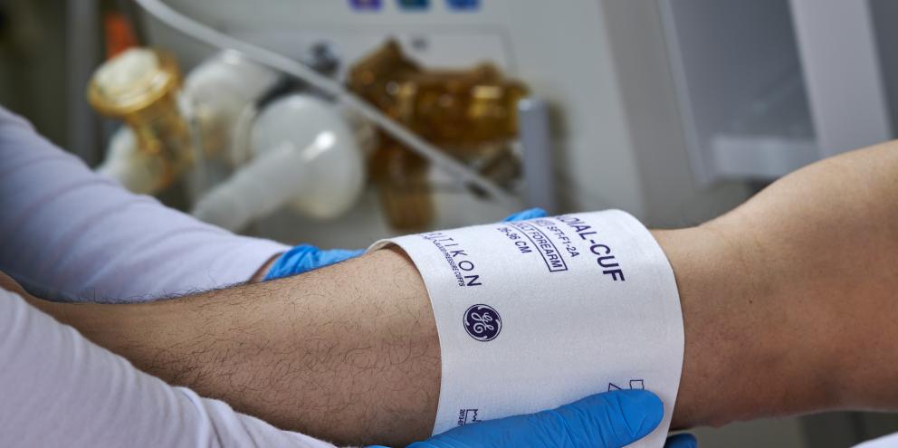 Patient with a BP cuff