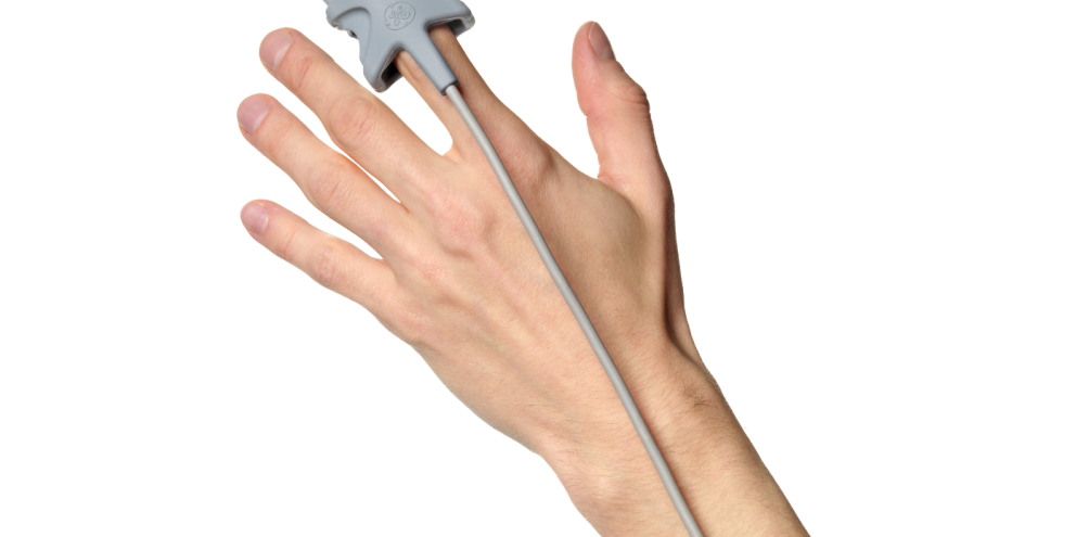 SpO2 sensor on a hand