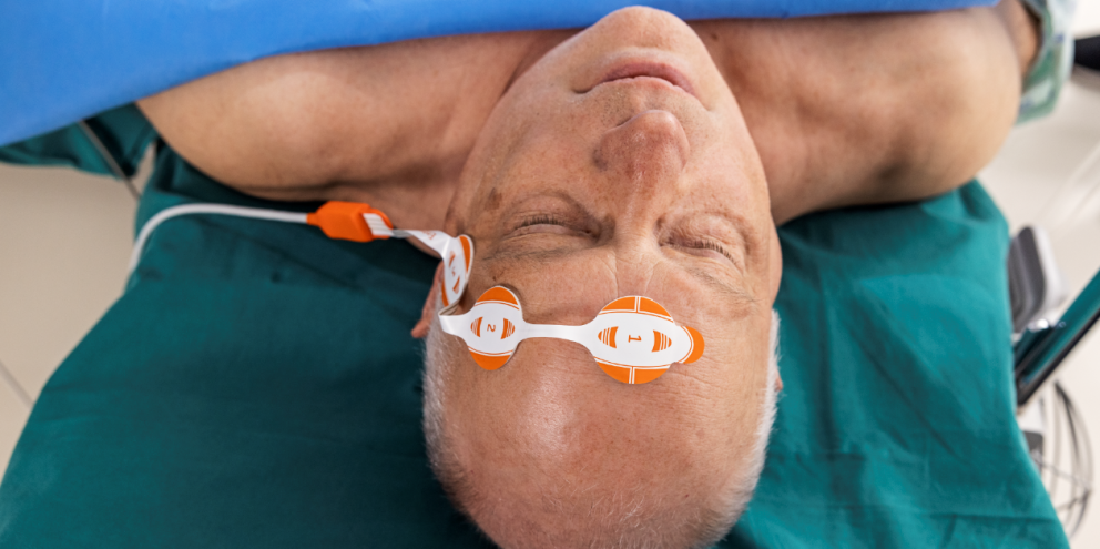 Patient being prepared for anesthesia with Entropy sensors