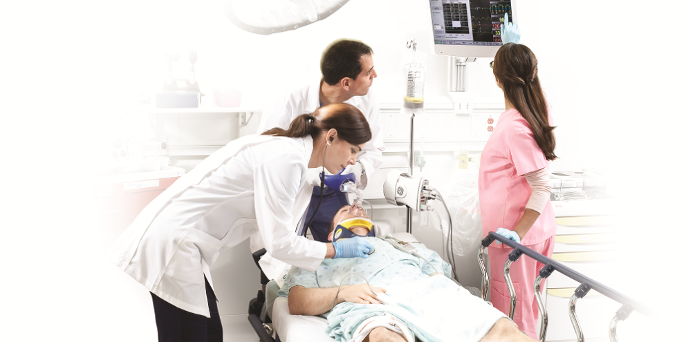 Clinicians taking care of a patient in the ED