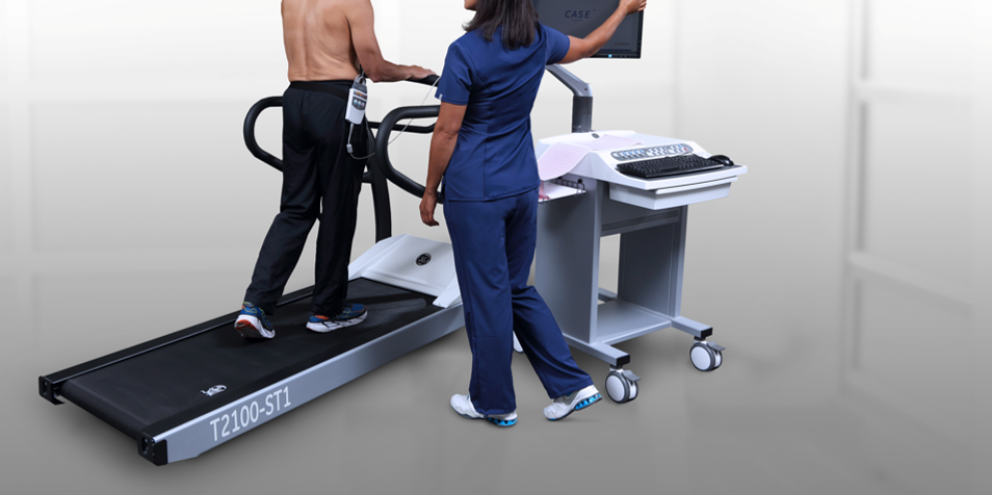 Male patient doing a stress test