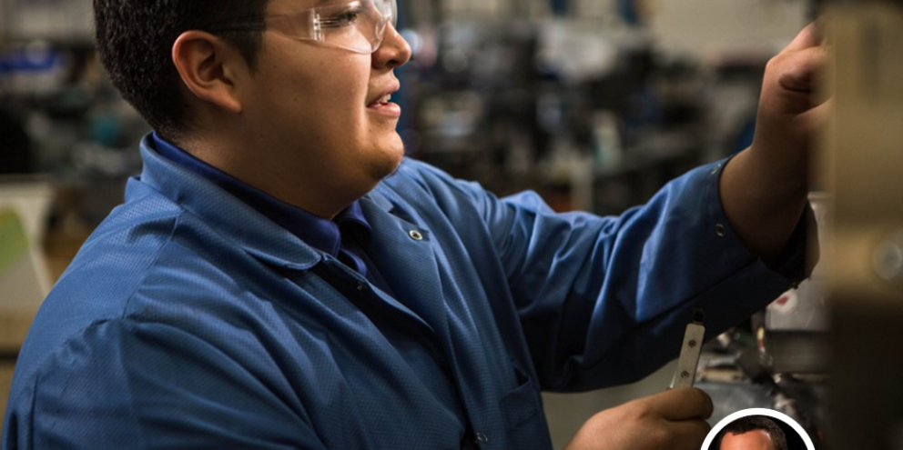 Clinical engineer repairing a device