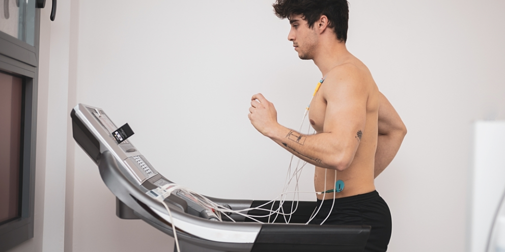 Male patient doing a stress test