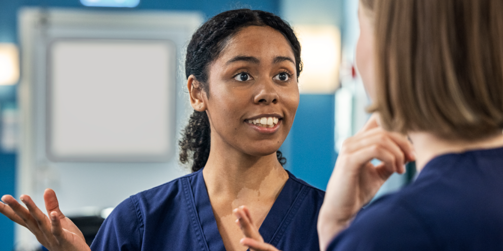 Nurses talking with each other