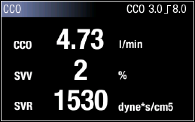 Continuous cardiac output parameter field on a CARESCAPE monitor