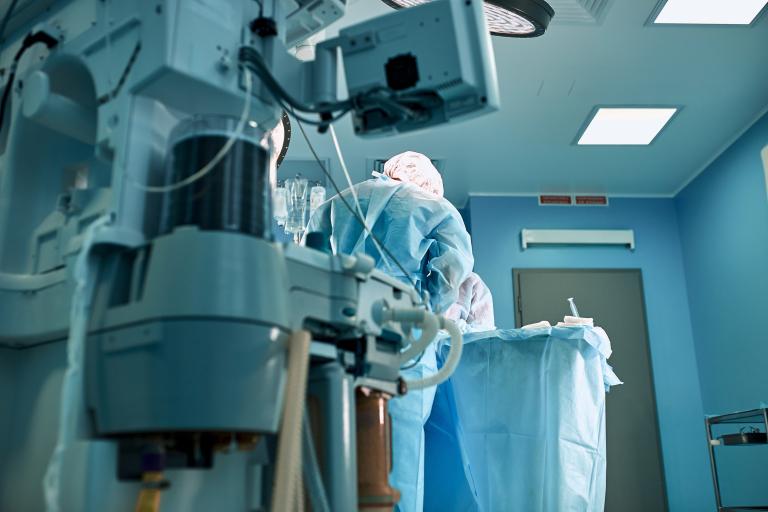 Clinician in an operating room