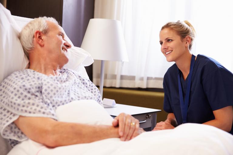 Nurse taking subacute care of an unmonitored patient