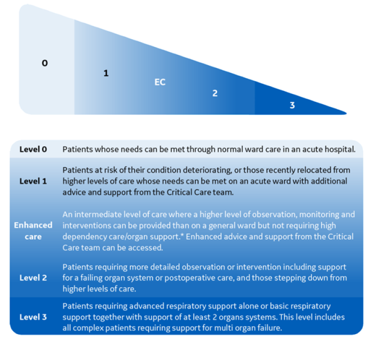 Levels of care based on monitoring and support