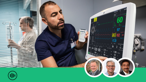 Clinician looking at a monitor