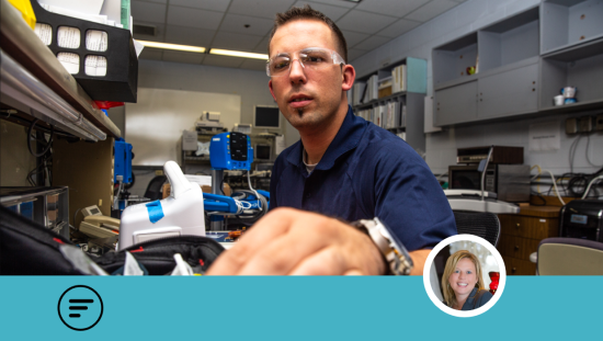 Biomedical engineer repairing a medical device