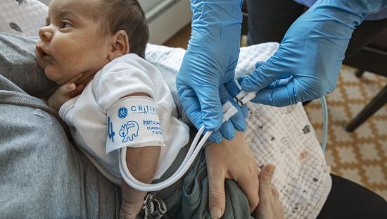 Neonatal patient with a cuff