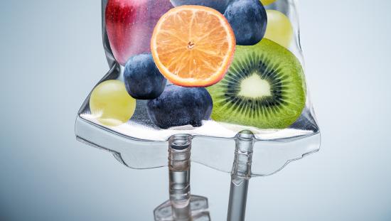 Fruit in an IV bag