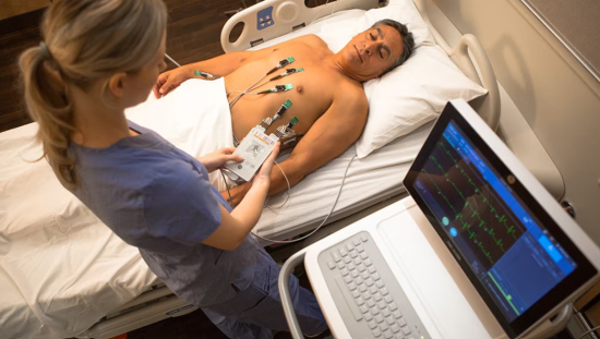 Patient with ECG leads