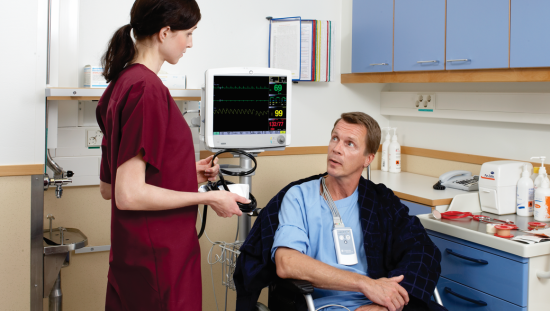 Patient with cardiac monitor